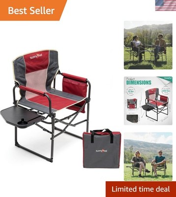 Camping Directors Chair, Heavy Duty,Oversized Portable Folding Chair with Sid...