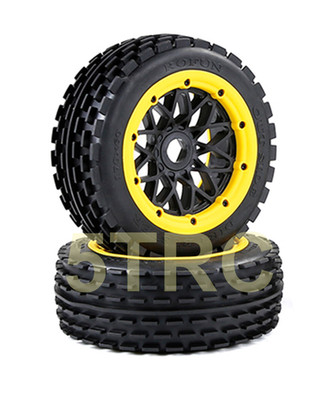 Rofun RC 1/5 Dirt Buster 170x60 Front Tires Wheels Yellow Bead Rovan