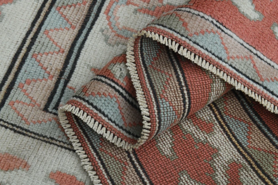 4,7x6,4 pies, ALFOMBRA ORIENTAL NARANJA, alfombra turca, alfombra de lana, alfombra Oushak Foto 2 de 4