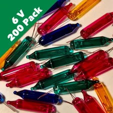 6 Volt Multi Mini Incandescent Bulbs - Bulk 200 Bulbs