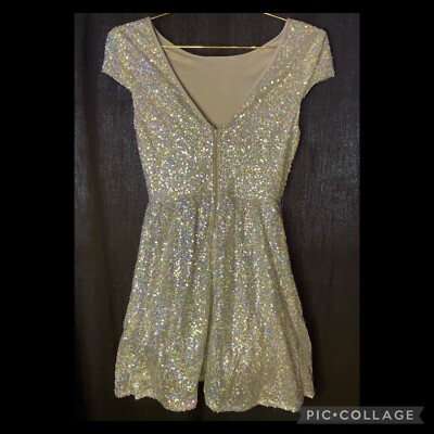 rue 21 cocktail dresses Rue 21 Silver Sequin Cap Sleeve Party/Cocktail Dress Small