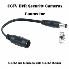 Fite ON DC Power Jack 5.5x2.5mm Female to Male Plug Connector Adapter Cable