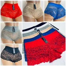 Boyshorts Lace Cheeky Short Lot 6/12 Pack Boxer Lingerie Panties Underwear S-4XL