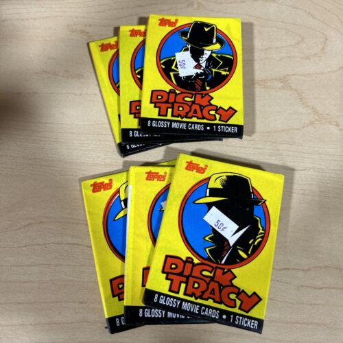 Lot of 6: 1990 Dick Tracy Movie Trading Cards Wax Packs - Picture 1 of 3