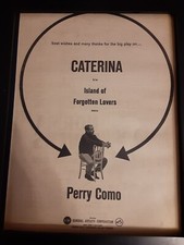 Perry Como Caterina Rare Original Promo Poster Ad Framed!