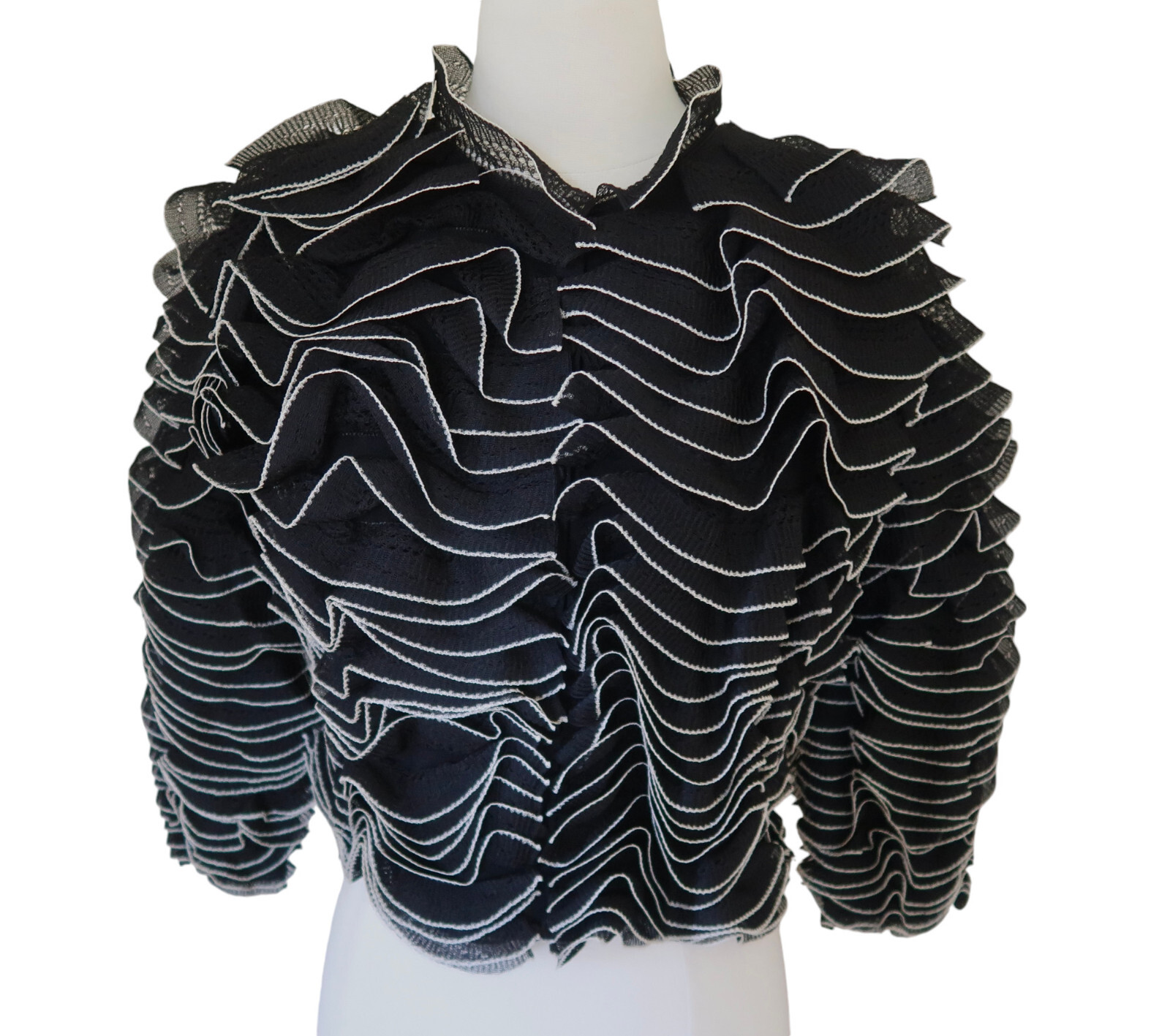 ALEXANDER McQUEEN Frill Cropped Cardigan NWT $2230 sz S image 2