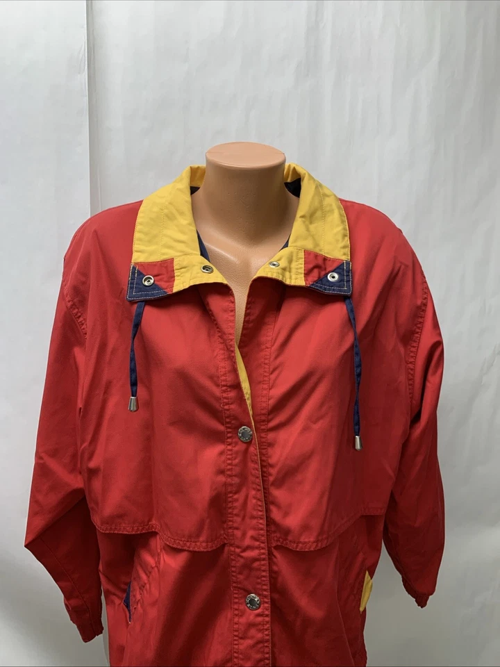 Vintage Innovations by IZZI  womens medium Jacket  Red Blue Yellow Block Color - Image 2 of 4