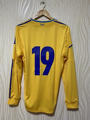 UKRAINE 2012 2013 HOME FOOTBALL SHIRT SOCCER JERSEY ADIDAS sz L
