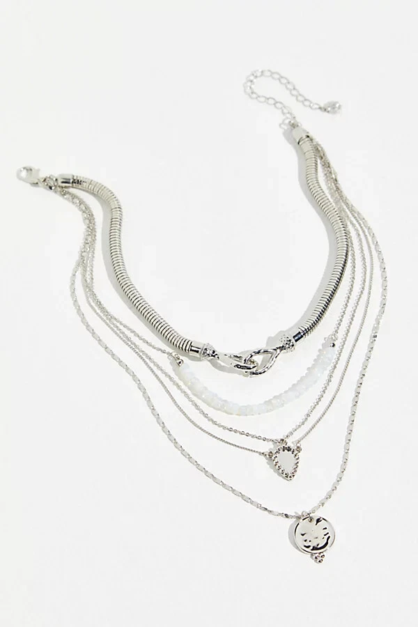 Free People Long Story Short Recycled Layered Necklace NWT $48