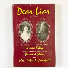 Dear Liar a Play Drama Theater Stage Hardcover Book Jerome Kilty 1960 