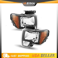 For 2009-2014 Ford F-150 F150 Replacement Black Headlights Assembly Leftright For 2009-2014 Ford F-150 F150 Replacement Black Headlights Assembly Leftright