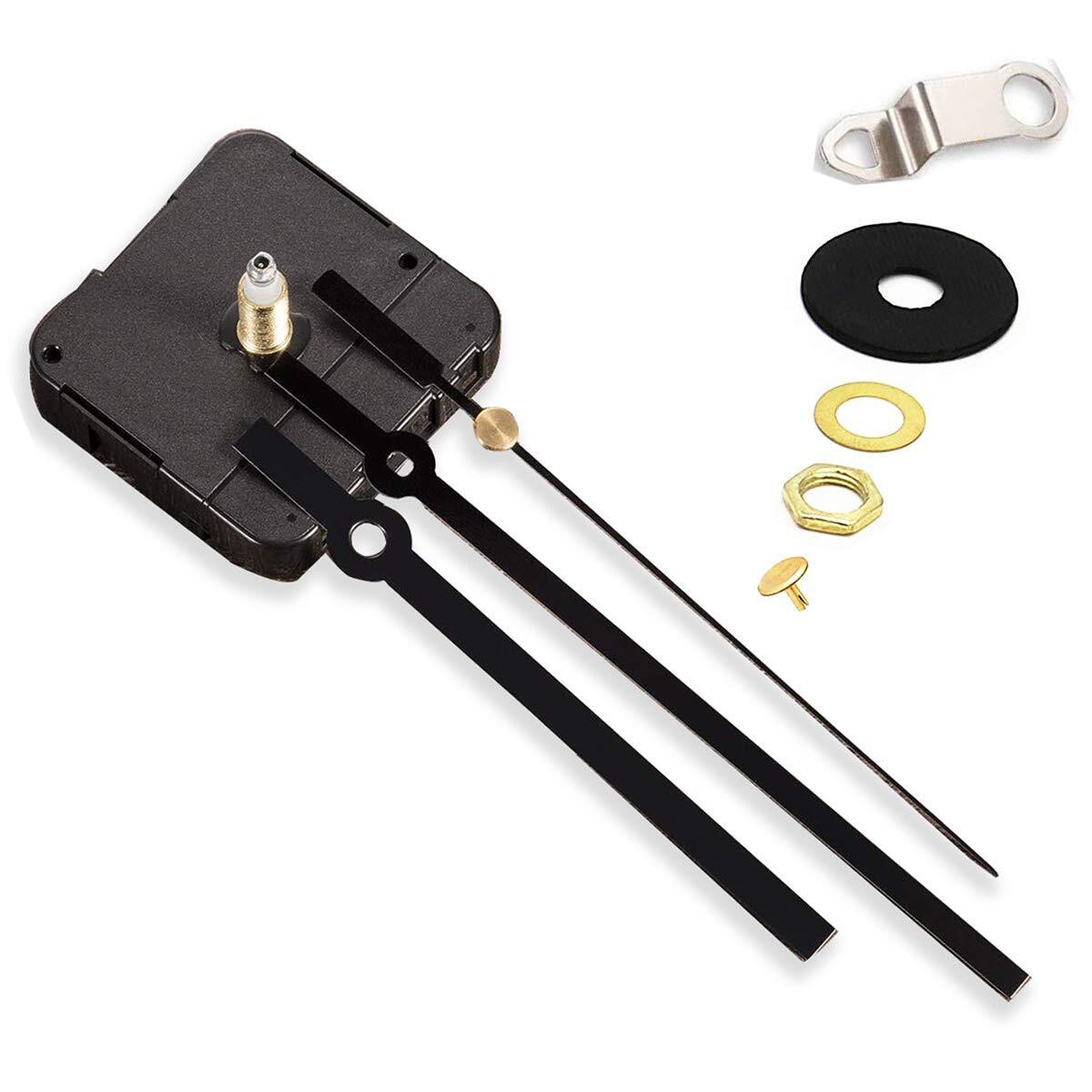 2 Pack Non Ticking Wall Clock Movements Mechanism with 4 Pack of Hands Kit