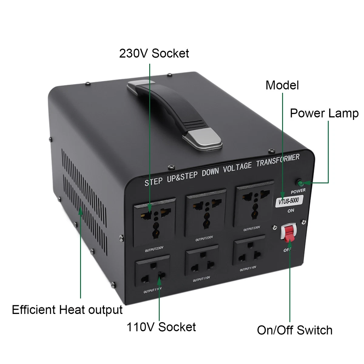 5000W Voltage Converter Transformer Step Up Down 110V 120V 220V 240V Power SALE