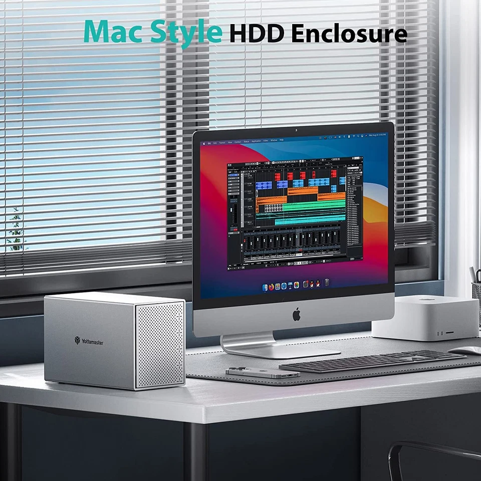 Yottamaster 5 Bay RAID Hard Drive Enclosure Type C USB3.0 For 2.5&3.5" SATA HDD - Image 3 of 4