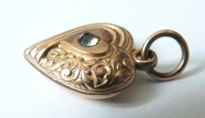 Pendentif Ancien Coeur - Bijou Vintage N473 - Occasion - Sans Marque