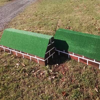 Horse Jumps Wooden Brick Pattern Roll Top Wall Set/2 10'x18''H #405 