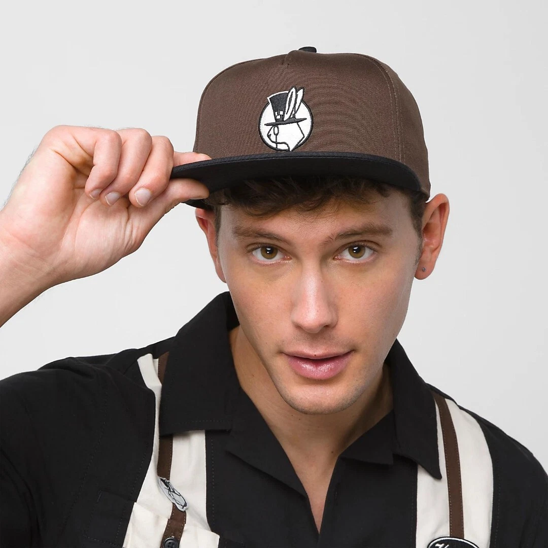 NWT VANS HIGH HAT ELEVATED STRAPBACK CAP Rabbit BROWN 5 Panel Flat Brim Hat