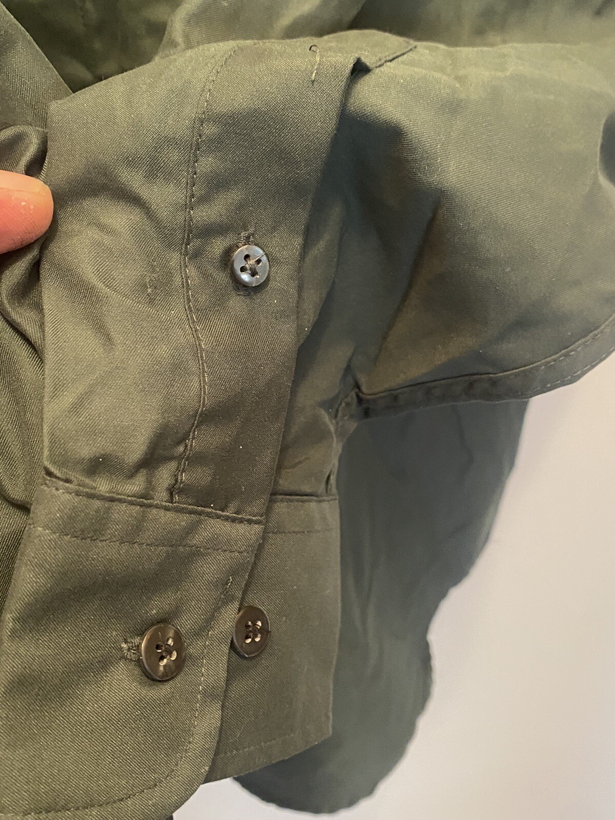 Basic Edition Long Sleeve Size Small Green Button… - image 5