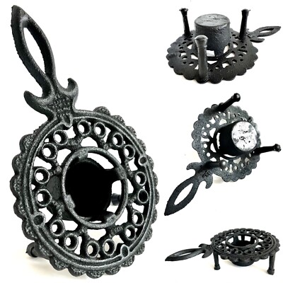 Vintage English Cast Iron Tealight Holder / Food Warmer  (8 /20cm, 500g)