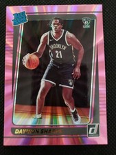 Day'Ron Sharpe 2021-22 Donruss Rated Rookie Pink Laser Holo #215 Nets RC