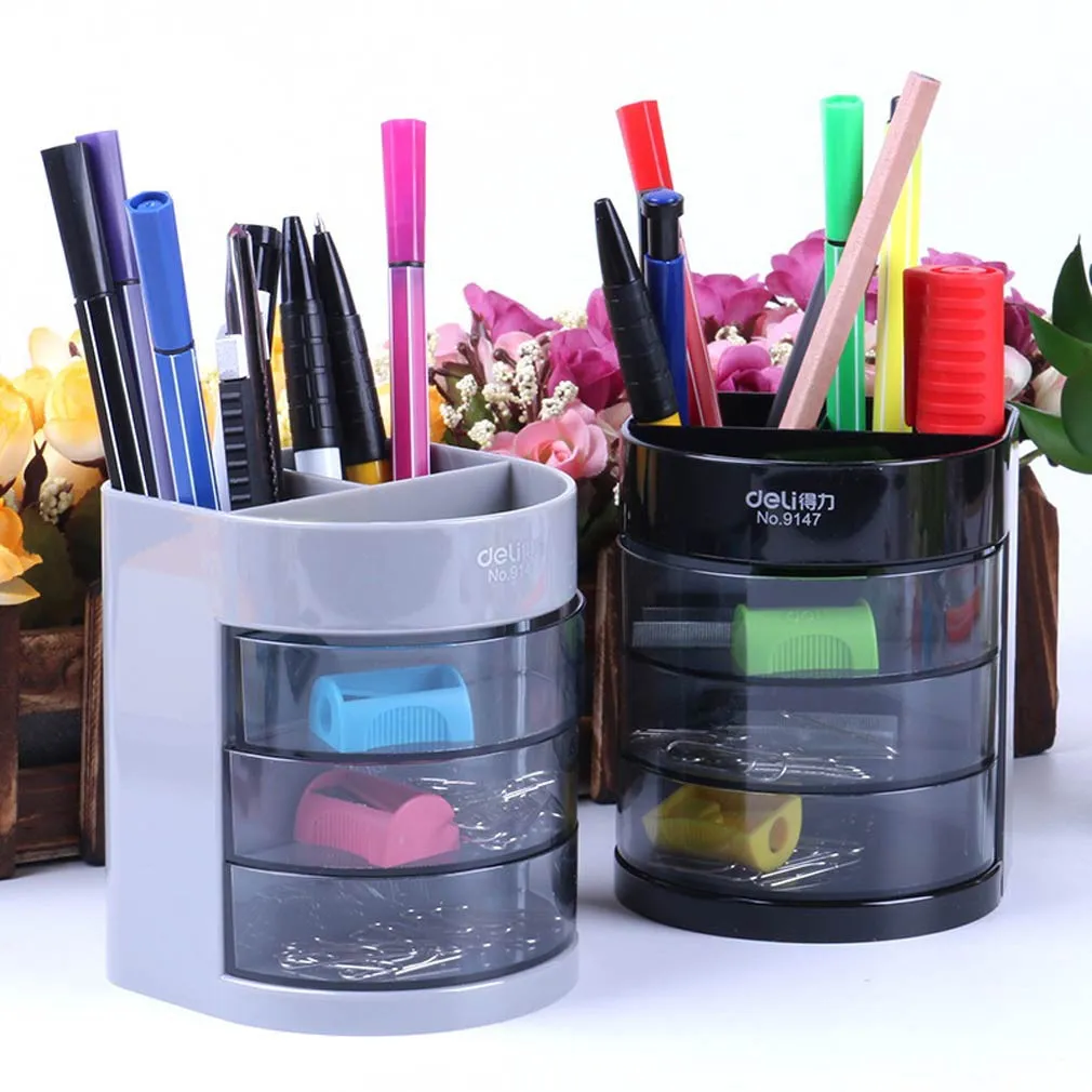 Office Desk Organizer Desktop Pencil Holder Container Storage Box 3 Drawers  #w