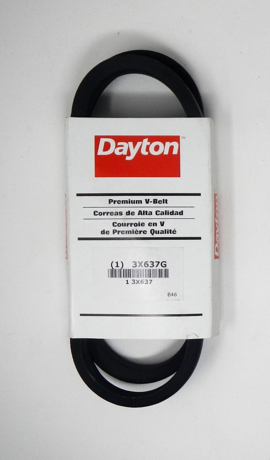 Dayton 3X637 (G) Premium V-Belt B46 Outside Length 49"