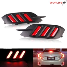 LED Reflector Rear Bumper Tail Brake Light Lamp For Honda Civic Sedan 2016-2020