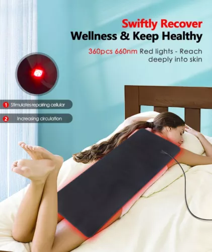 LED Full Body Mat Device Back Muscle Pain Relief Red Light Therapy Pad Infrared - Picture 1 of 24