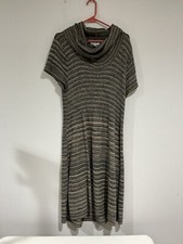 Womans Avenue 18-20 Cowl Neck Midi Sweater Dress Multi Color