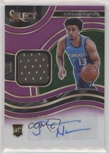 2020-21 Panini Select Rookie Jersey Purple Prizm 82/99 Jordan Nwora Auto 0u0l