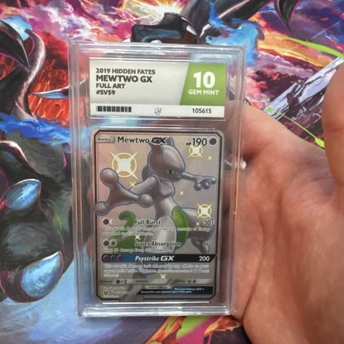 Pokemon Hidden Fates: Mewtwo GX SV59/SV94 Shiny Vault ACE 10 GEM MINT