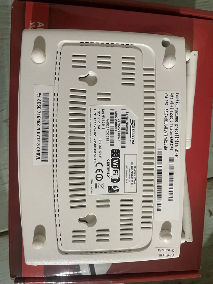 Modem Adsl 2 + WI FI Telecom - Immagine 2 di 4
