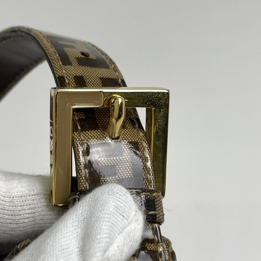 FENDI Zucchino Mamma Baguette Handbag Brown Coated Canvas 26424 #BS1194 thumbnail 8