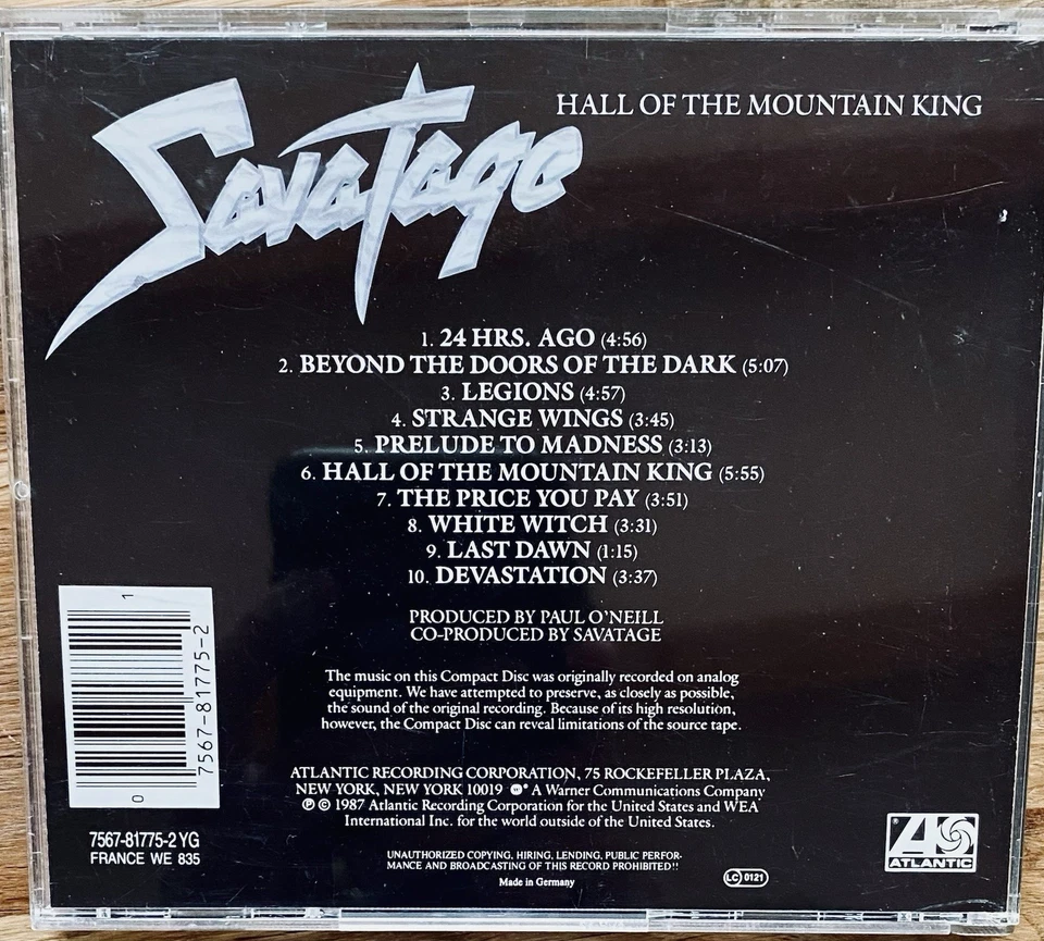 Savatage „Hall of the Mountain King“ •NEW Atlantic• Iron Maiden Judas Priest  - Bild 3 von 3