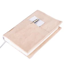 Book Cover with Pockets for Paperbacks and Bibles Velvet Ivory