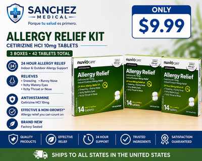 Sanchez Medical Allergy Relief Kit Cetirizine HCI 10mg 3 Boxes 42 tablets