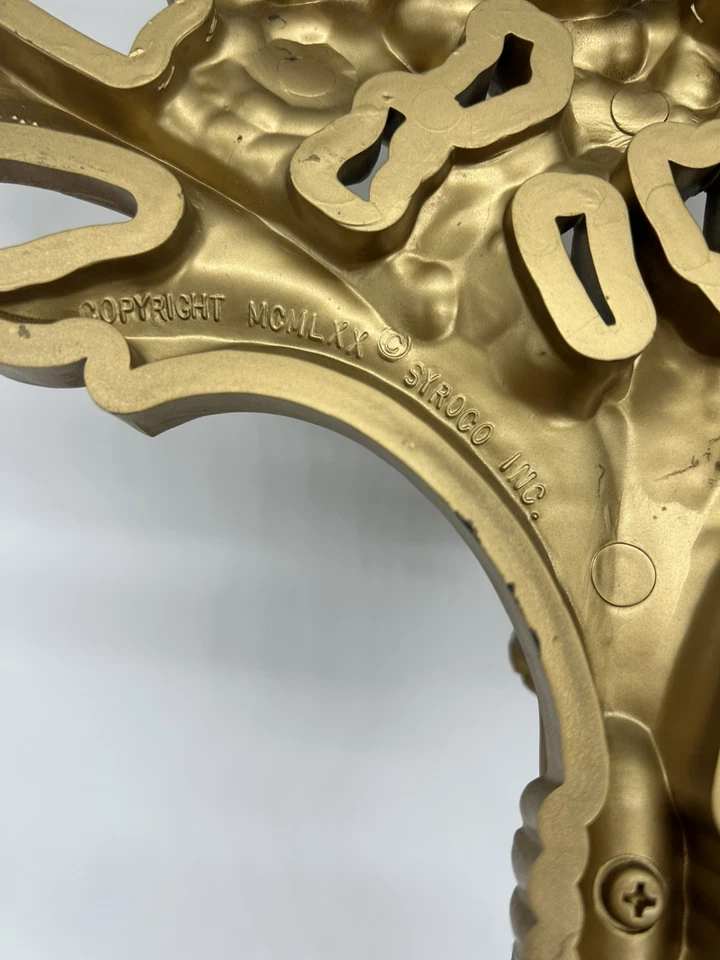 Aplique de pared vela Holywood Regency Gold Syroco 3 brazos 26” x 16” 4092 Foto 4 de 4