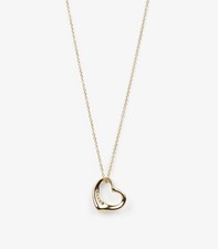 Tiffany & Co. 5 Diamond 18ct Yellow Gold 16mm Elsa Peretti Open Heart Pendant