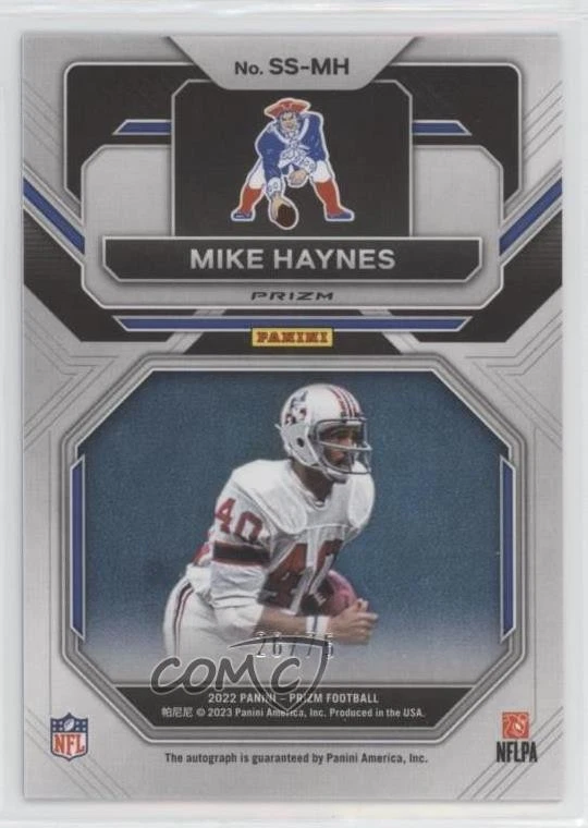 2022 Panini Prizm Sensational Signatures Blue Ice /75 Mike Haynes Auto HOF - Image 2 of 2