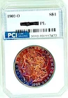1902-O Rare Date Gem BU ++ PL  Prooflike Morgan Dollar  Bold Rainbow Toned PL