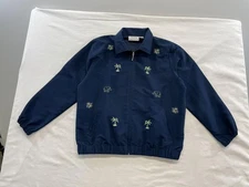 AW Golf 2 Piece Set Size 14 Blue Polyester Full Zip Jacket & Capri Pants