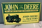 Vintage Ande Rooney INC John Deere Tractor Porcelain Metal Shop Sign 1995 15x9”