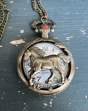 Galloping horse western pocket watch NEW