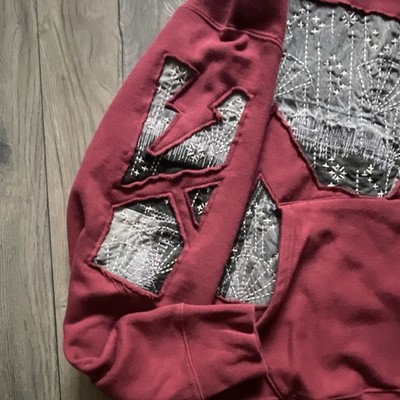 Mintcrew x Champion Reverse Weave Red Patchwork Sashiko Pullover Mintcrew x Champion Reverse Weave Red Patchwork Sashiko Pullover