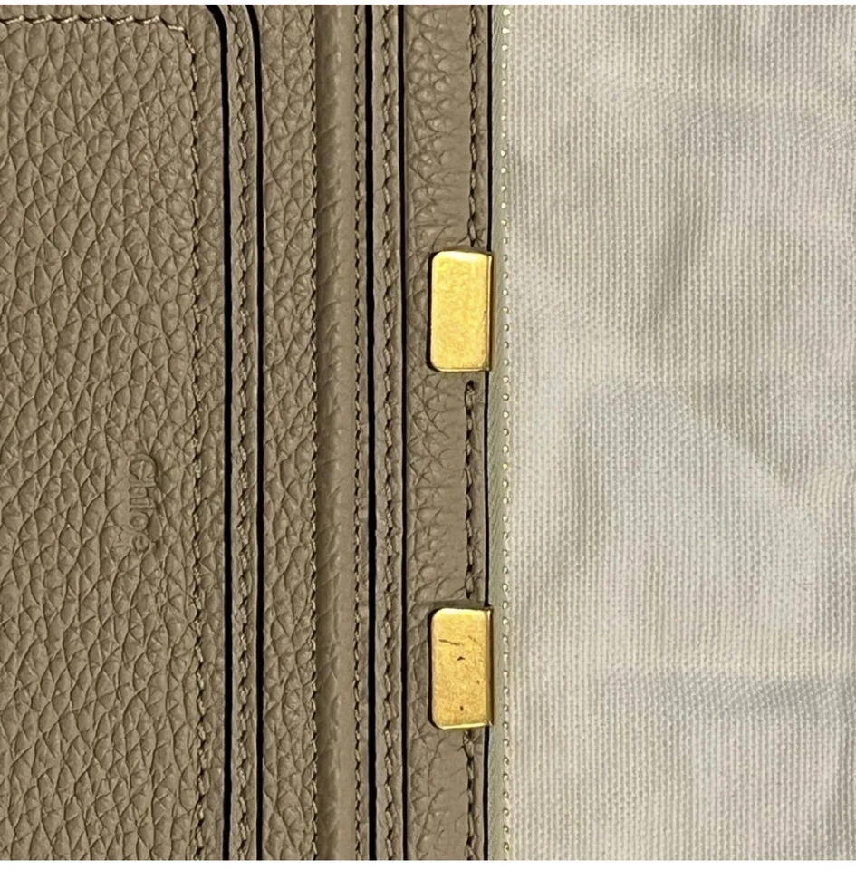 Cartera Larga Continental CHLOE en Caja Marcie Cuero Beige Cremallera Alrededor Foto 2 de 4