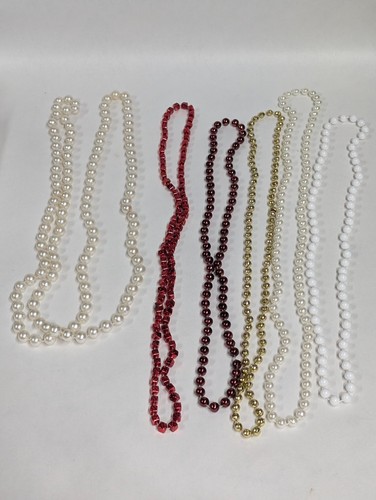 Vintage & Modern Beaded Pearl Plastic Necklaces