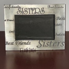 Fetco Home Decor Sisters Metal Pewter 5 X 3.5  Photo Frame