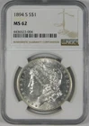 1894-S $1 Morgan Silver Dollar Coin NGC MS62 **Better Date**