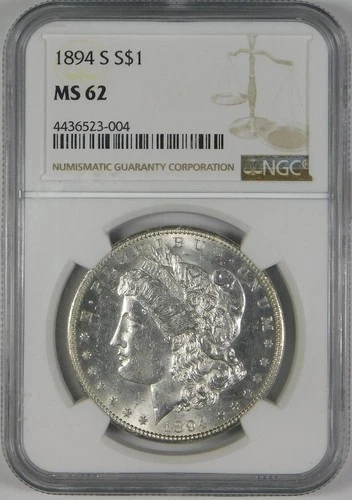 1894-S $1 Morgan Silver Dollar Coin NGC MS62 **Better Date**