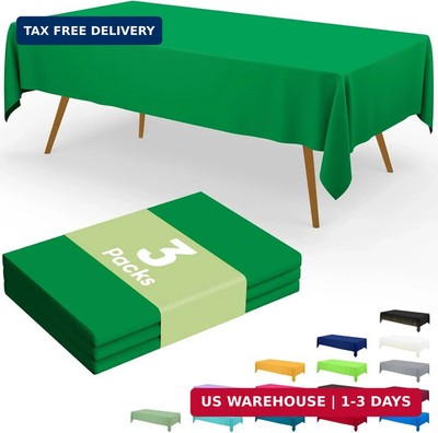 Smiry Disposable Table Cloth 3 Pack, 54 x 108 Inch Waterproof Plastic Tablecloth
